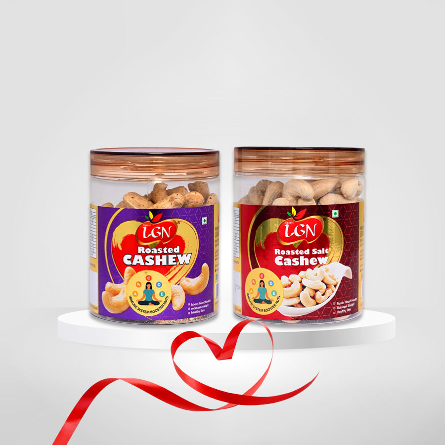 Premium Roasted Cashew Nuts Combo(Masala Roasted &Salted Roasted 250g Each JAR ) 500g
