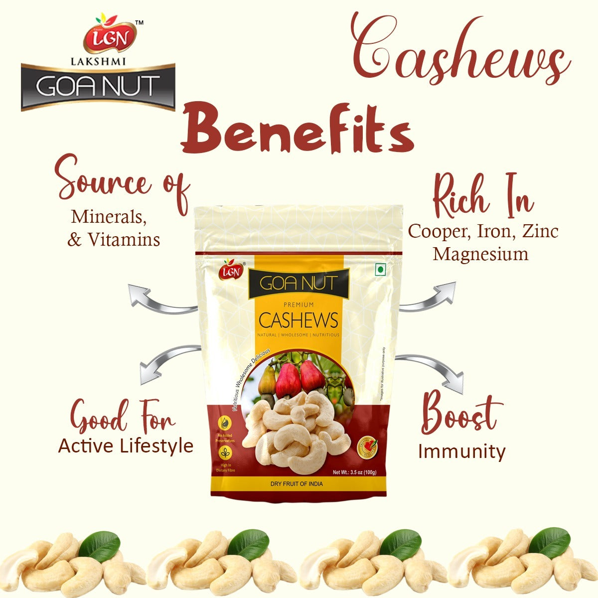 Premium Nuts Combo (Cashews & Almonds250g Each) 500g