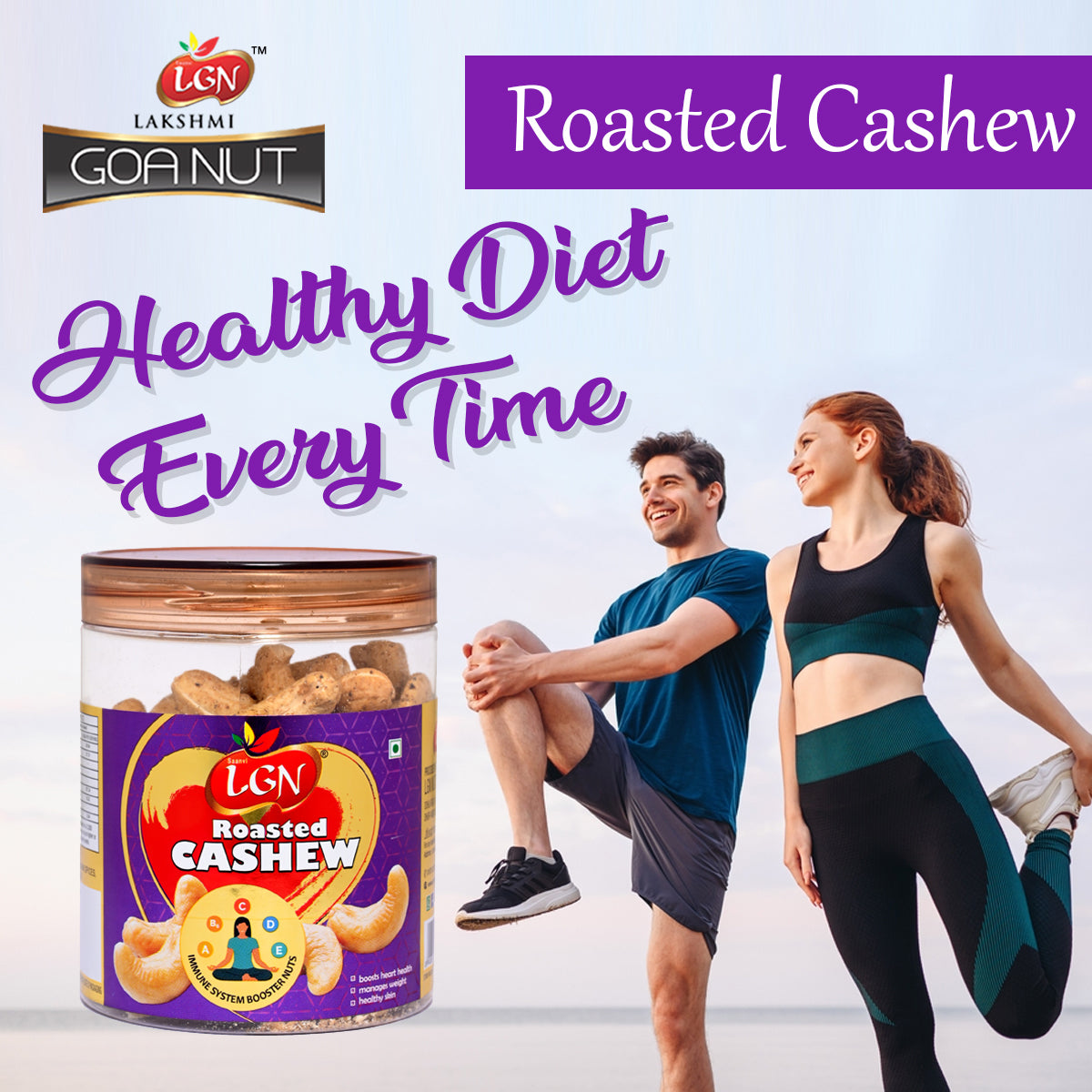 Premium Roasted Nuts Combo ( Cashews Masala Roasted & California Almonds250g Each JAR ) 500g