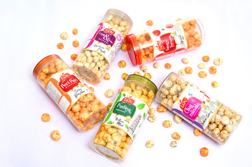 LGN NUTS Makhana Fox Nuts Combo | 5 Flavours | 90g x 5 = 450g