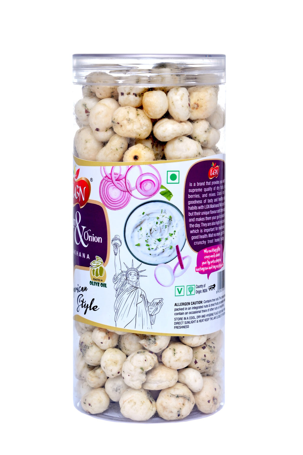 MAKHANA FOX NUTS CREAM AND ONION  FLAVOUR 90GM