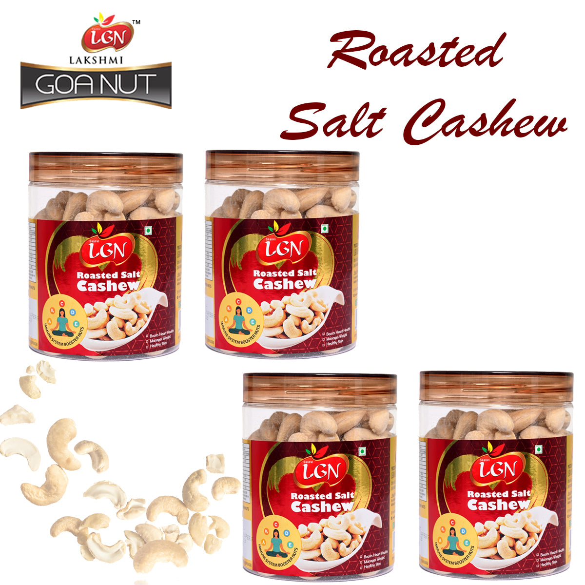 LGN CASHEW SALT ROASTED JAR 250GMS