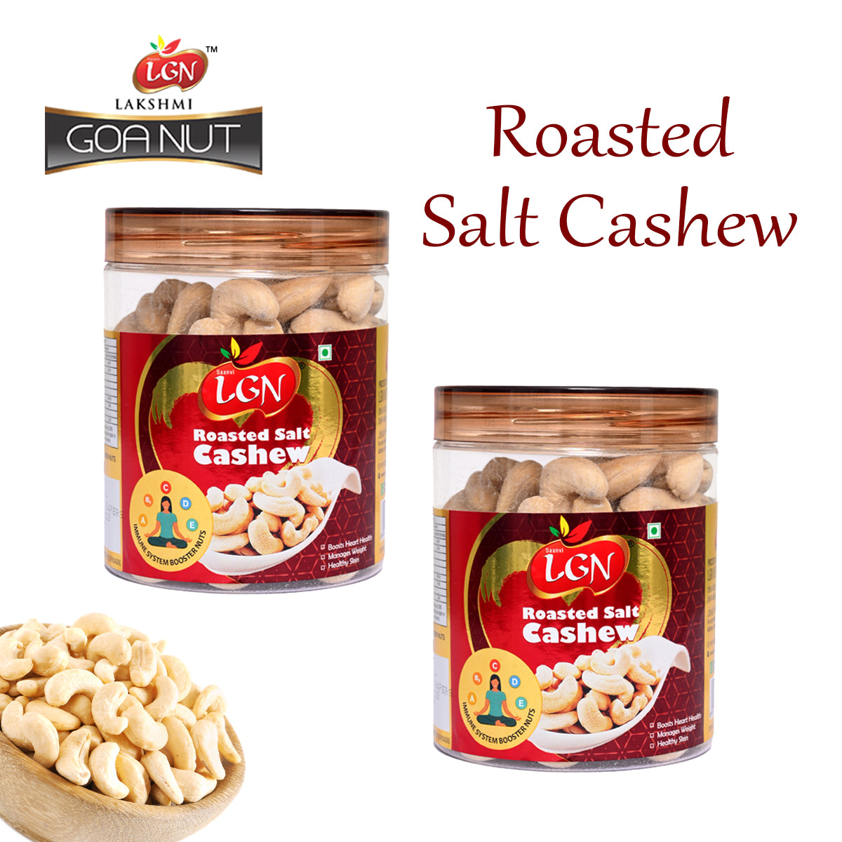 LGN CASHEW SALT ROASTED JAR 250GMS