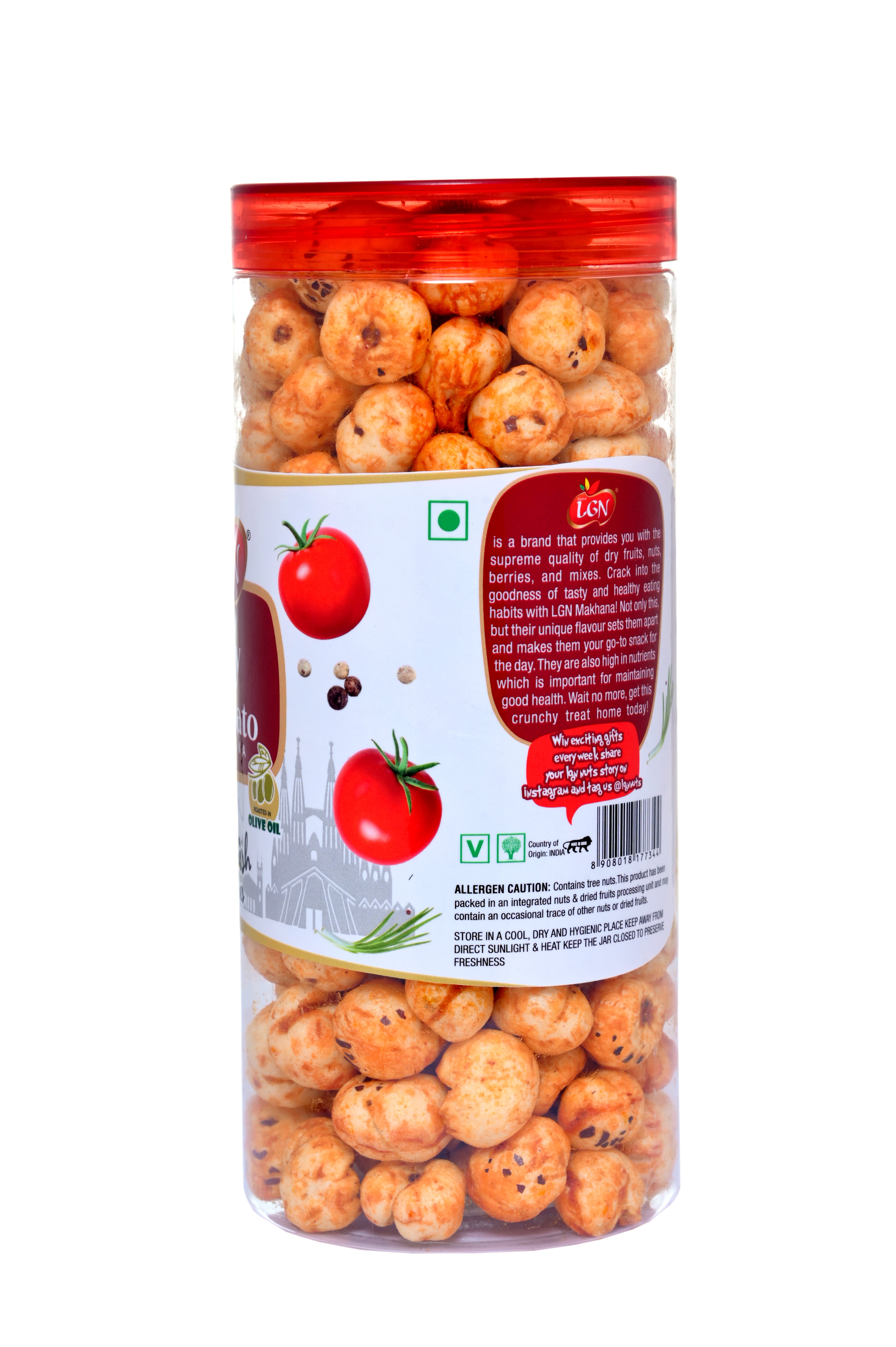 MAKHANA FOX NUTS TANGY TOMATO   FLAVOUR 90GM