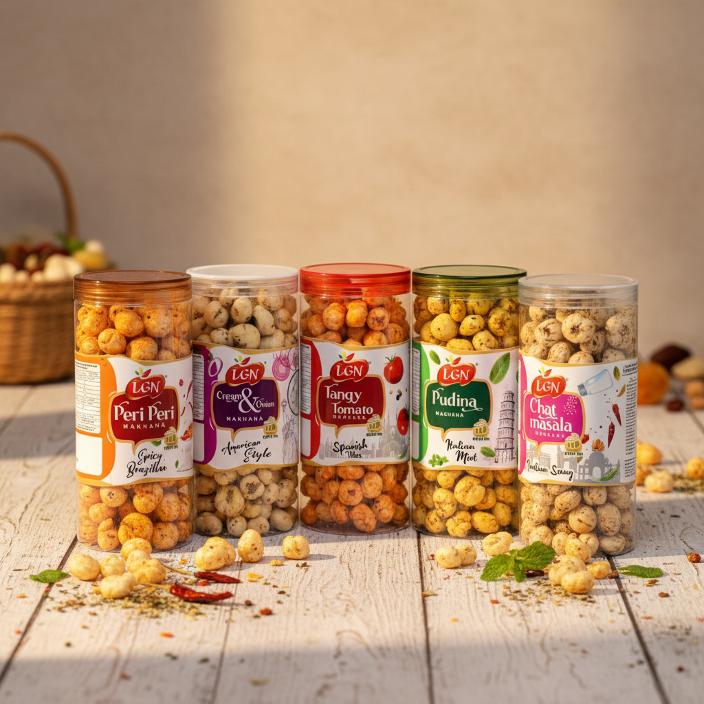 LGN COMBO 5Makhana (FOX NUTS) 90G JAR*5=450G product image