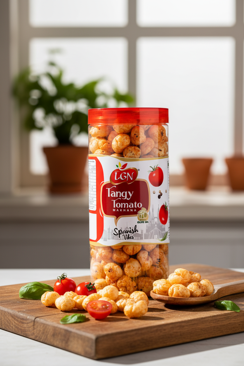 MAKHANA FOX NUTS TANGY TOMATO FLAVOUR 90GM product image