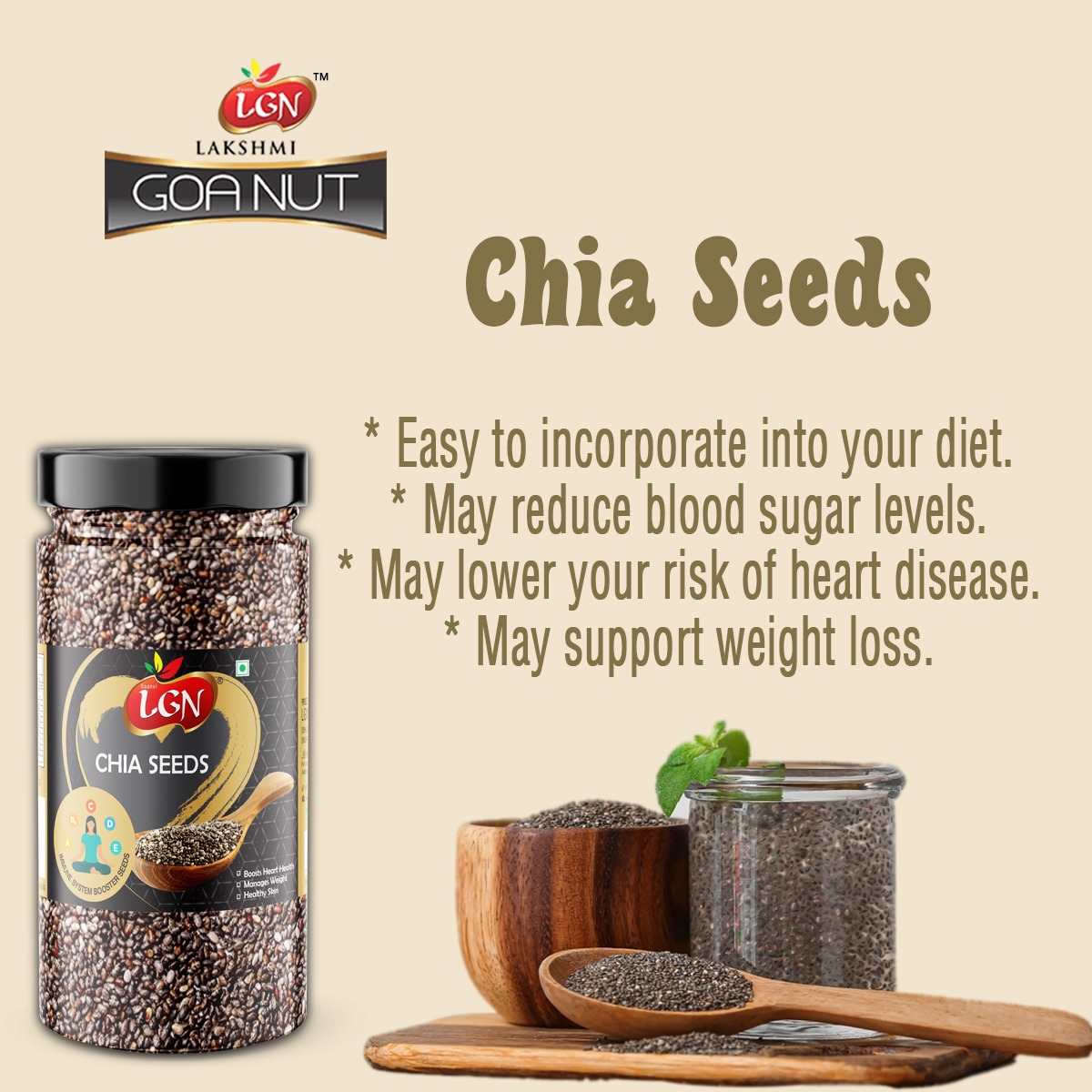 LGN Healthy & Raw Black Chia Seeds - Image 5