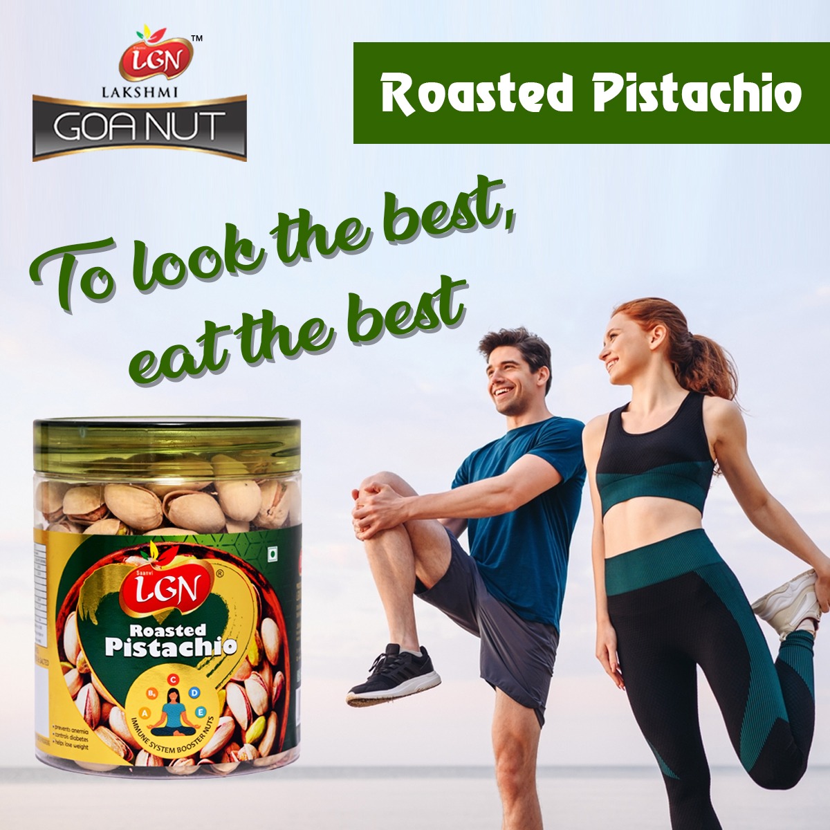LGN Roasted & Salted California Pistachios Jar - Image 4