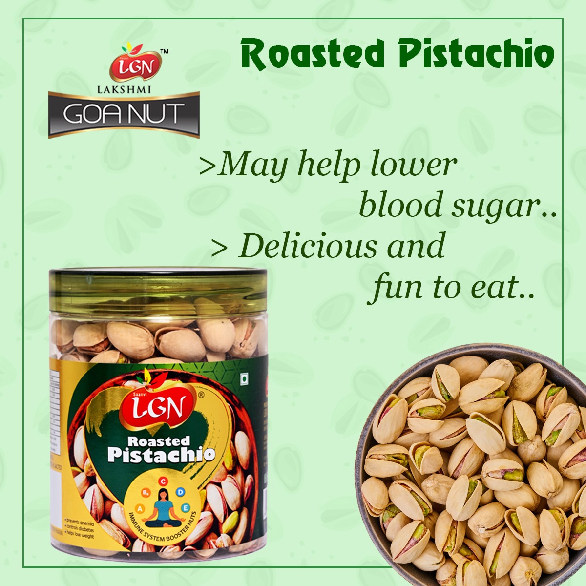 LGN Roasted & Salted California Pistachios Jar - Image 5