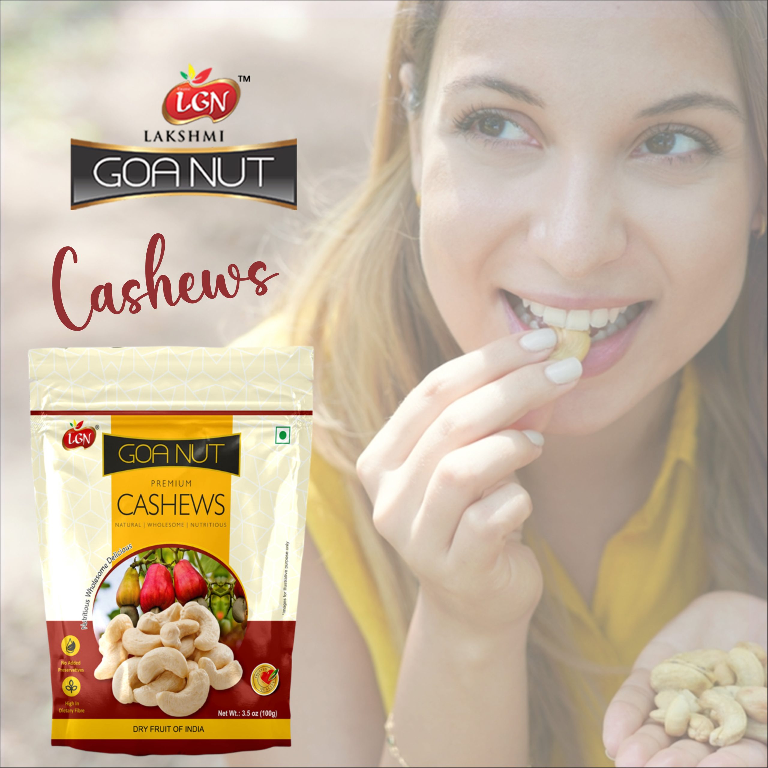 LGN Premium Whole Cashew Nuts Pouch - Image 4