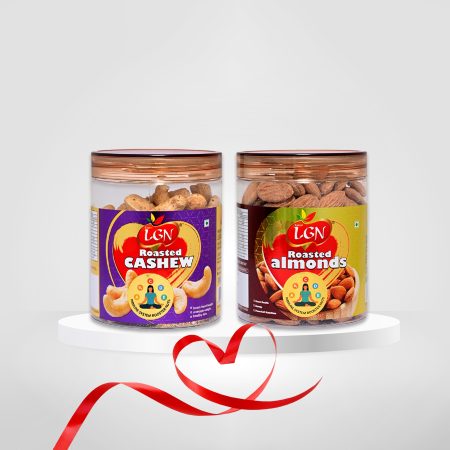 Super Premium Roasted Nuts Combo ( Cashews Masala Roasted & California Almonds250g Each JAR ) 500g