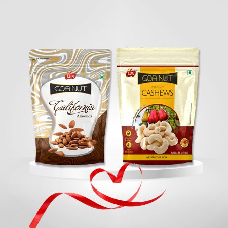 Premium Nuts Combo (Whole Cashews & California Almonds250g Each) 500g