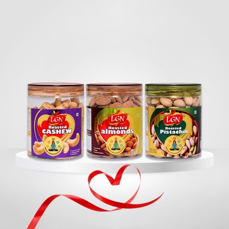 Super Premium Nuts & Dry Fruits Combo 750g (Cashew Roasted ,Almonds Roasted & Pistachio Roasted 250g Each JAR )