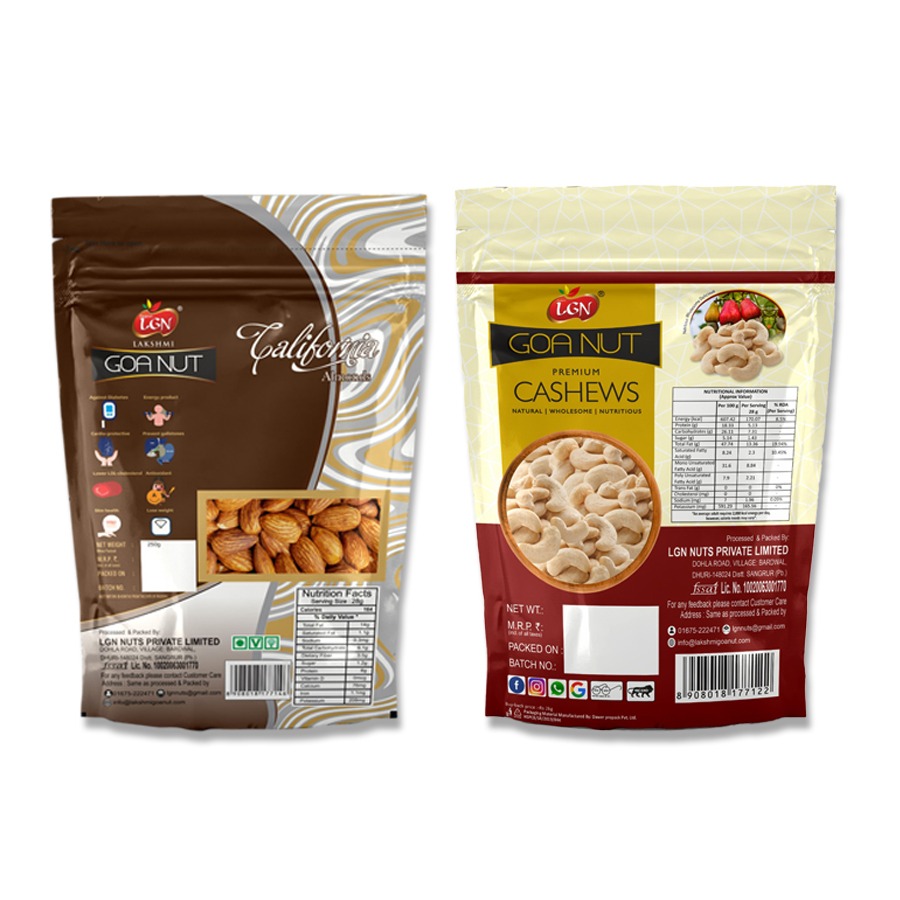 Premium Nuts Combo (Whole Cashews & California Almonds250g Each) 500g - Image 5