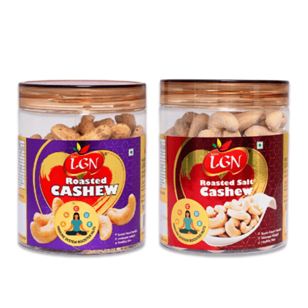 Super Premium Roasted Cashew Nuts Combo(Masala Roasted &Salted Roasted 250g Each JAR ) 500g