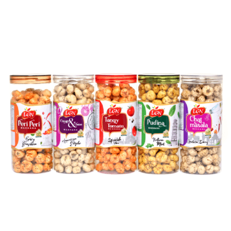 LGN COMBO 5Makhana (FOX NUTS) 90G JAR*5=450G