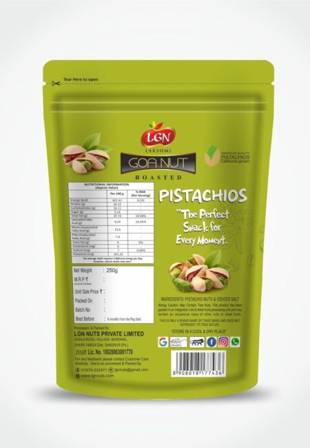 LGN Roasted & Salted Pistachios Inshell (Pista) 250gm